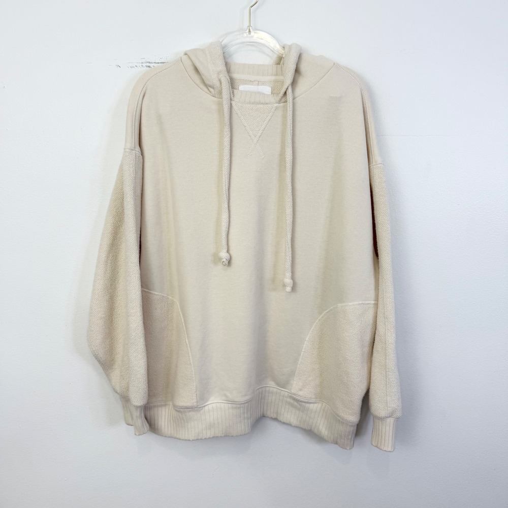 Aerie Oversized Textured Hoodie Cream Pullover Sweatshirt Size S/P